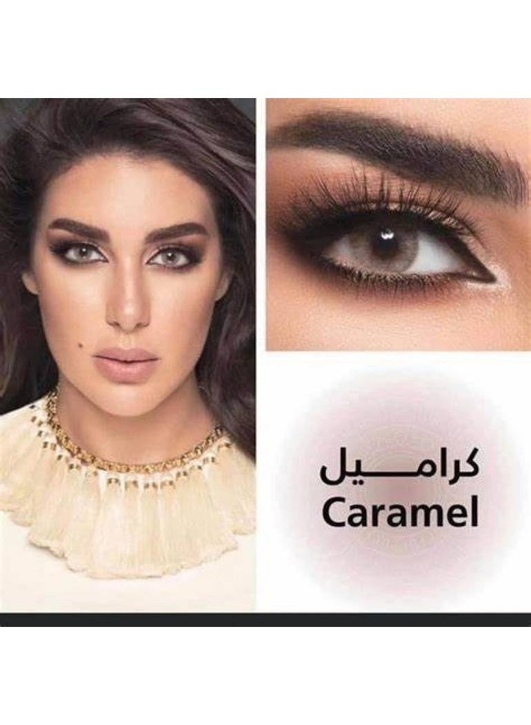 لينس.مي Lens Me Caramel, for 6 months use, pack of 2 lenses (3.00-), colored contact lenses, cosmetic contact lenses - Image 3